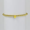 Wholesale Women's Copper Beaded Elastic Wire Bracelet With Drop Shape Zircon And Twelve Birthstone Electroplated