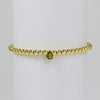 Wholesale Women's Copper Beaded Elastic Wire Bracelet With Drop Shape Zircon And Twelve Birthstone Electroplated