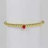 Wholesale Women's Copper Beaded Elastic Wire Bracelet With Drop Shape Zircon And Twelve Birthstone Electroplated