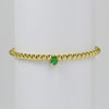 Wholesale Women's Copper Beaded Elastic Wire Bracelet With Drop Shape Zircon And Twelve Birthstone Electroplated
