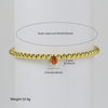 Wholesale Women's Copper Beaded Elastic Wire Bracelet With Drop Shape Zircon And Twelve Birthstone Electroplated