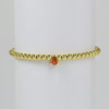 Wholesale Women's Copper Beaded Elastic Wire Bracelet With Drop Shape Zircon And Twelve Birthstone Electroplated