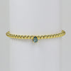 Wholesale Women's Copper Beaded Elastic Wire Bracelet With Drop Shape Zircon And Twelve Birthstone Electroplated