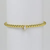 Wholesale Women's Copper Beaded Elastic Wire Bracelet With Drop Shape Zircon And Twelve Birthstone Electroplated