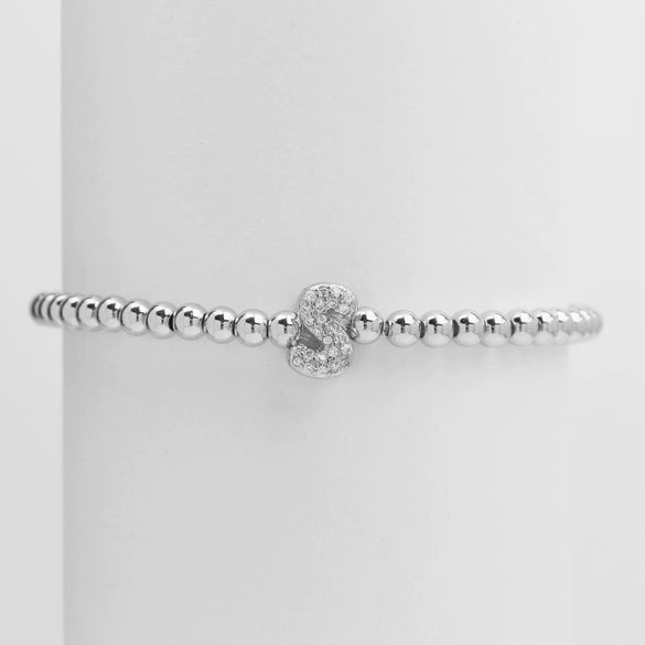 Wholesale Women's Copper Beaded Stringline Bracelet With Microinlaid Letters Numbers Text And Electroplating Treatment