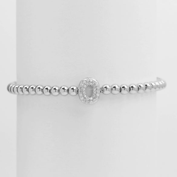 Wholesale Women's Copper Beaded Stringline Bracelet With Microinlaid Letters Numbers Text And Electroplating Treatment