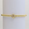 Wholesale Women's Copper Beaded Stringline Bracelet With Microinlaid Letters Numbers Text And Electroplating Treatment