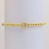 Wholesale Women's Copper Beaded Stringline Bracelet With Microinlaid Letters Numbers Text And Electroplating Treatment