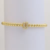 Wholesale Women's Copper Beaded Stringline Bracelet With Microinlaid Letters Numbers Text And Electroplating Treatment