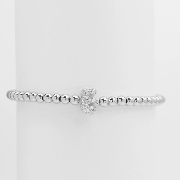 Wholesale Women's Copper Beaded Stringline Bracelet With Microinlaid Letters Numbers Text And Electroplating Treatment