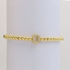 Wholesale Women's Copper Beaded Stringline Bracelet With Microinlaid Letters Numbers Text And Electroplating Treatment