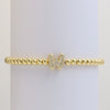 Wholesale Women's Copper Beaded Stringline Bracelet With Microinlaid Letters Numbers Text And Electroplating Treatment
