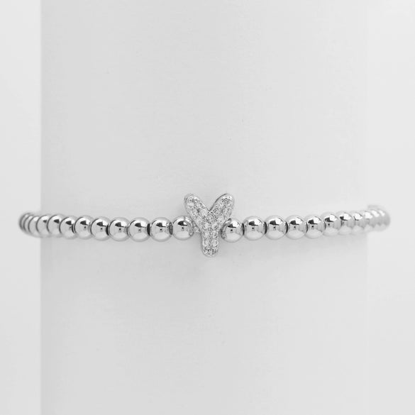 Wholesale Women's Copper Beaded Stringline Bracelet With Microinlaid Letters Numbers Text And Electroplating Treatment