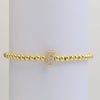 Wholesale Women's Copper Beaded Stringline Bracelet With Microinlaid Letters Numbers Text And Electroplating Treatment