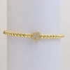 Wholesale Women's Copper Beaded Stringline Bracelet With Microinlaid Letters Numbers Text And Electroplating Treatment