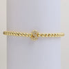 Wholesale Women's Copper Beaded Stringline Bracelet With Microinlaid Letters Numbers Text And Electroplating Treatment