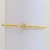 Wholesale Women's Copper Beaded Stringline Bracelet With Microinlaid Letters Numbers Text And Electroplating Treatment