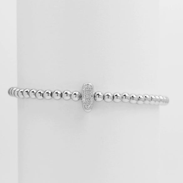 Wholesale Women's Copper Beaded Stringline Bracelet With Microinlaid Letters Numbers Text And Electroplating Treatment