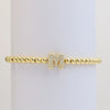 Wholesale Women's Copper Beaded Stringline Bracelet With Microinlaid Letters Numbers Text And Electroplating Treatment