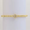 Wholesale Women's Copper Beaded Stringline Bracelet With Microinlaid Letters Numbers Text And Electroplating Treatment