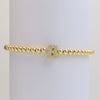 Wholesale Women's Copper Beaded Stringline Bracelet With Microinlaid Letters Numbers Text And Electroplating Treatment