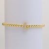 Wholesale Women's Copper Beaded Stringline Bracelet With Microinlaid Letters Numbers Text And Electroplating Treatment
