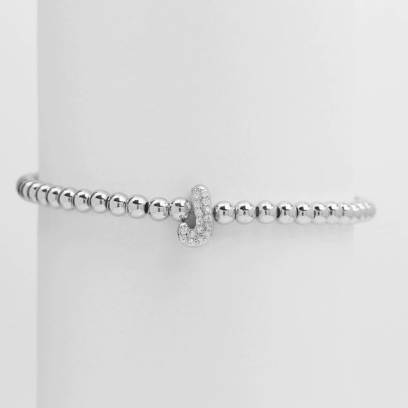 Wholesale Women's Copper Beaded Stringline Bracelet With Microinlaid Letters Numbers Text And Electroplating Treatment