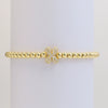 Wholesale Women's Copper Beaded Stringline Bracelet With Microinlaid Letters Numbers Text And Electroplating Treatment