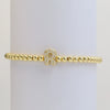 Wholesale Women's Copper Beaded Stringline Bracelet With Microinlaid Letters Numbers Text And Electroplating Treatment