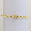 Wholesale Women's Copper Beaded Stringline Bracelet With Microinlaid Letters Numbers Text And Electroplating Treatment