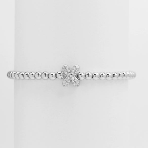 Wholesale Women's Copper Beaded Stringline Bracelet With Microinlaid Letters Numbers Text And Electroplating Treatment