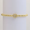 Wholesale Women's Copper Beaded Stringline Bracelet With Microinlaid Letters Numbers Text And Electroplating Treatment
