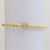 Wholesale Women's Copper Beaded Stringline Bracelet With Microinlaid Letters Numbers Text And Electroplating Treatment
