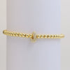 Wholesale Women's Copper Beaded Stringline Bracelet With Microinlaid Letters Numbers Text And Electroplating Treatment
