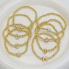 Wholesale Women's Copper Beaded Stringline Bracelet With Microinlaid Letters Numbers Text And Electroplating Treatment