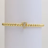 Wholesale Women's Copper Beaded Stringline Bracelet With Microinlaid Letters Numbers Text And Electroplating Treatment