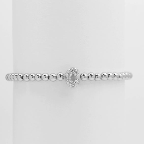 Wholesale Women's Copper Beaded Stringline Bracelet With Microinlaid Letters Numbers Text And Electroplating Treatment