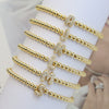 Wholesale Women's Copper Beaded Stringline Bracelet With Microinlaid Letters Numbers Text And Electroplating Treatment