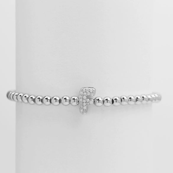 Wholesale Women's Copper Beaded Stringline Bracelet With Microinlaid Letters Numbers Text And Electroplating Treatment