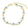 Wholesale Women's Copper Bohemian Geometric Oil Dripping Bracelet With Zircon
