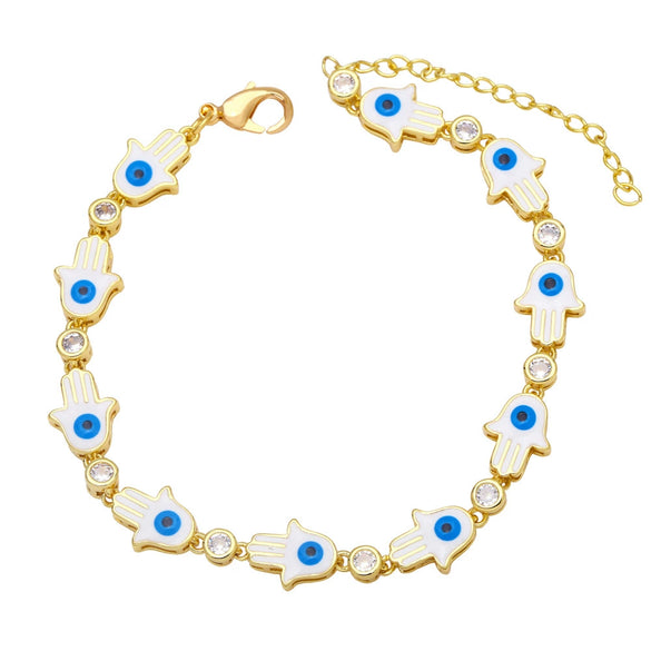 Wholesale Women's Copper Bohemian Geometric Oil Dripping Bracelet With Zircon