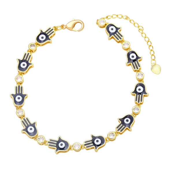 Wholesale Women's Copper Bohemian Geometric Oil Dripping Bracelet With Zircon