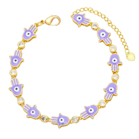 Wholesale Women's Copper Bohemian Geometric Oil Dripping Bracelet With Zircon