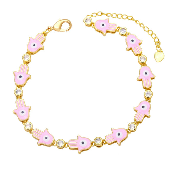 Wholesale Women's Copper Bohemian Geometric Oil Dripping Bracelet With Zircon