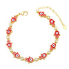 Wholesale Women's Copper Bohemian Geometric Oil Dripping Bracelet With Zircon