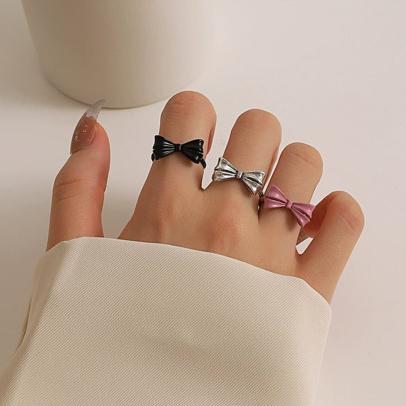 Wholesale Women's Copper Bow Open Ring With Electroplating