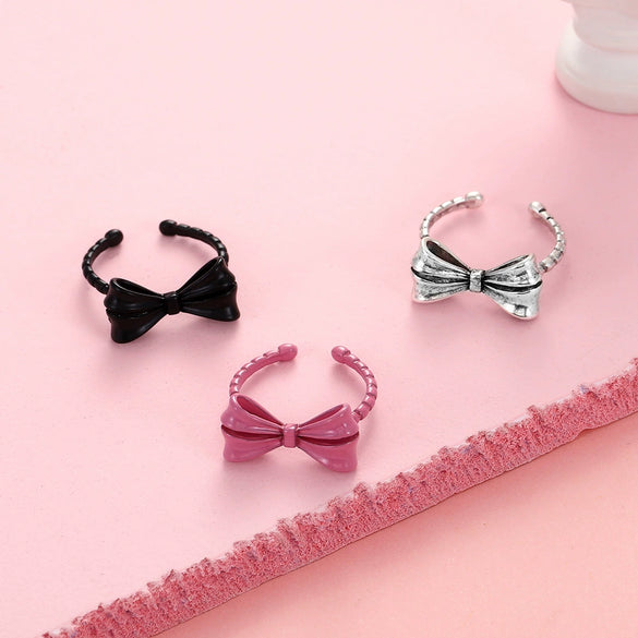 Wholesale Women's Copper Bow Open Ring With Electroplating