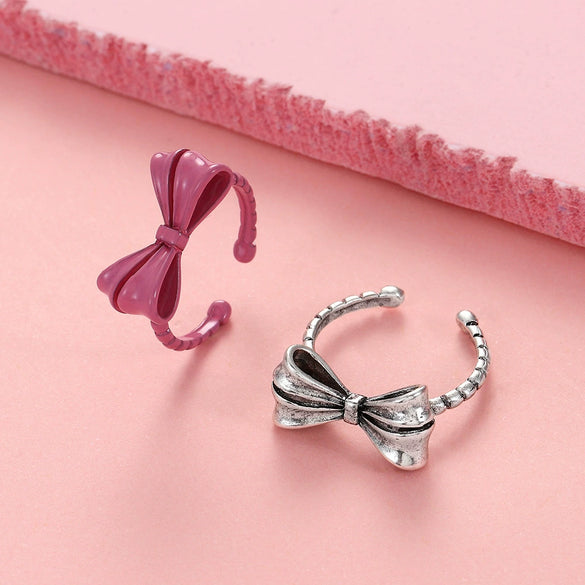 Wholesale Women's Copper Bow Open Ring With Electroplating