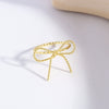 Wholesale Women's Copper Bow Twist Ring With Electroplating Sweet Minimalist Style