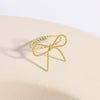 Wholesale Women's Copper Bow Twist Ring With Electroplating Sweet Minimalist Style